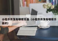 小程序开发有哪些方面（小程序开发有哪些方面的）