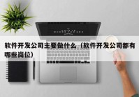 软件开发公司主要做什么（软件开发公司都有哪些岗位）