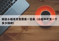 微信小程序开发费用一览表（小程序开发一个多少钱啊）